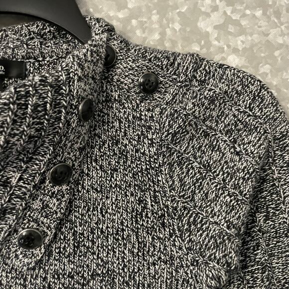 Style & Co Gray Marled Button Cowl Neck Tunic Sweater - Size Petite Medium (PM) - Picture 2 of 6